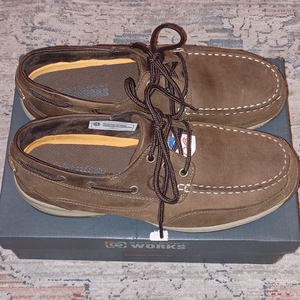 Rockport Work Tan Sailing Men's Shoes Size 10.5 Wide